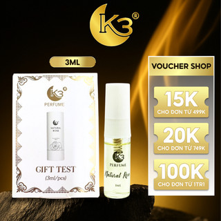 Gift Test Nước Hoa Nữ Natural Rose 3ML - K3 Perfume