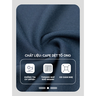 Áo polo nam s.cafe  basic YODY vải dệt hình tổ ong siêu thấm hút mát mẻ APM6325