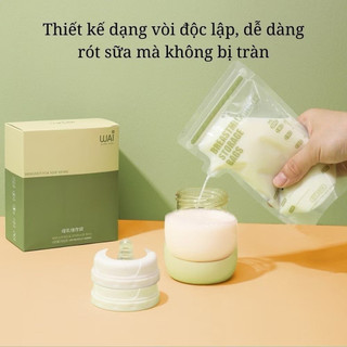 Túi lưu trữ sữa WAI 100ml, 150ml, 200ml - hộp 30 túi, thiết kế vòi rót an toàn và tiện dụng