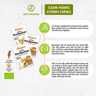 Bột nở làm bánh hữu cơ cao cấp Biovegan túi gói nhỏ 17g tiện lợi