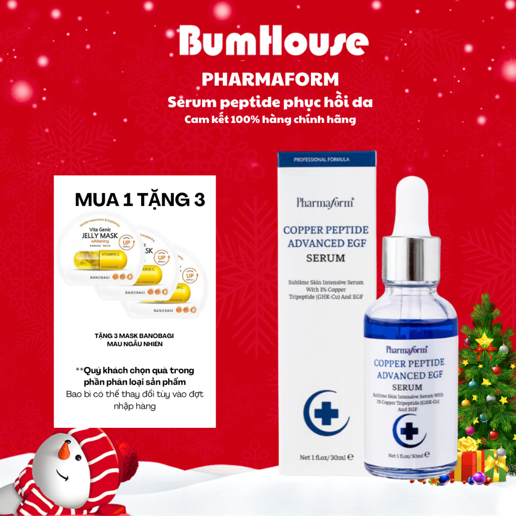 [Mua 1 tặng 2] Serum Pharmaform Copper Peptide Advance EGF - Tinh Chất Đồng Peptide Phục Hồi Da, Giảm Đỏ - 30ml