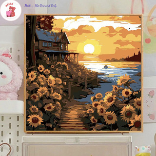 ( TẶNG SET 10 KHẨU TRANG) Tranh Số Hoá Bé Anya Nhím Hoạt Hình Tranh Tô Màu 20x20cm dễ thương đầy đủ cọ, màu, căng khung