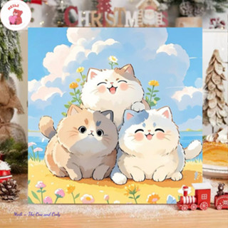 ( TẶNG SET 10 KHẨU TRANG) Tranh Số Hoá Animal Đáng Yêu  Hoạt Hình Tranh Tô Màu 20x20cm dễ thương đầy đủ cọ, màu, căng kh