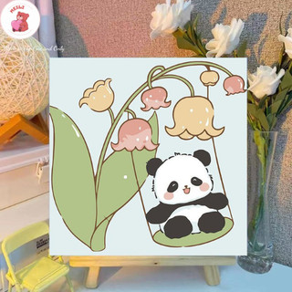 ( TẶNG SET 10 KHẨU TRANG) Tranh Số Hoá Bé Anya Nhím Hoạt Hình Tranh Tô Màu 20x20cm dễ thương đầy đủ cọ, màu, căng khung