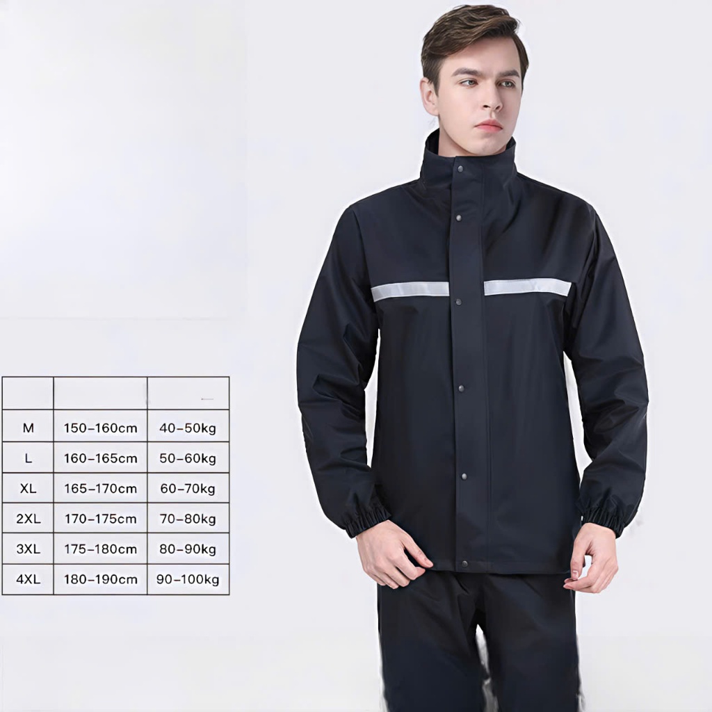 Bộ Áo Mưa Cao Cấp Có Phản Quang Vải poly Loại Vải Cực Dày Thời Trang Tiện Dụng Cho Cả Nam Và Nữ
