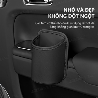 Hộc Để Chai Nước, Cốc, Điện Thoại Gắn Lưng Ghế Ô Tô SEAMETAL Kẹp Sau Tiện Lợi, Thùng Chứa Đồ Đa Năng