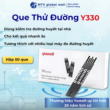 Que thử đường huyết Yuwell Y330 Phù Hợp Với Nhiều Loại Máy Đo Đường Huyết Hộp 50 que