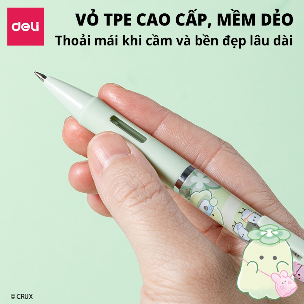 Bút Chì Kim Bấm Deli Ngòi 0.5mm-0.7mm - Bút Chì Bấm Học Sinh HB Thiết Kế Dễ Thương Chì Đậm Rõ Nét Cao Cấp
