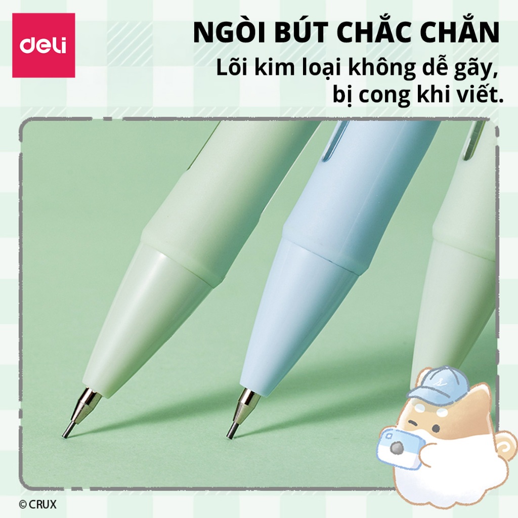 Bút Chì Kim Bấm Deli Ngòi 0.5mm-0.7mm - Bút Chì Bấm Học Sinh HB Thiết Kế Dễ Thương Chì Đậm Rõ Nét Cao Cấp