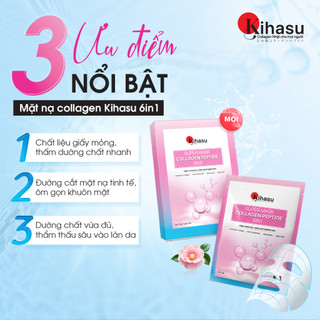 [LIVE] Hộp  Mặt Nạ 5 Miếng Collagen Peptide 6in1 Kihasu  Cấp Ẩm, Phục Hồi, Trẻ Hóa Da