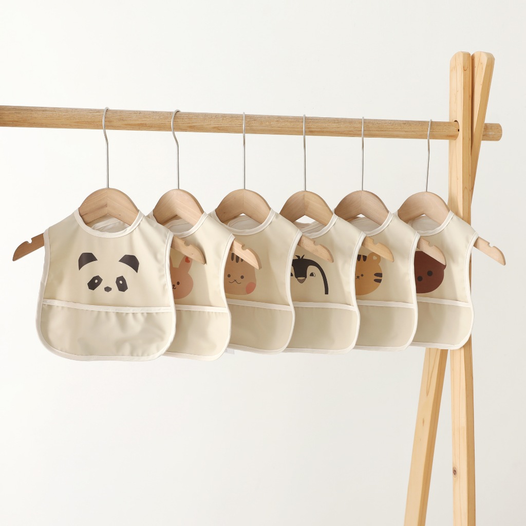 Yếm ăn dặm cho bé có máng hứng ngang siêu chống thấm siêu gọn nhẹ nhiều họa tiết dễ thương phù hợp bé trai bé gái
