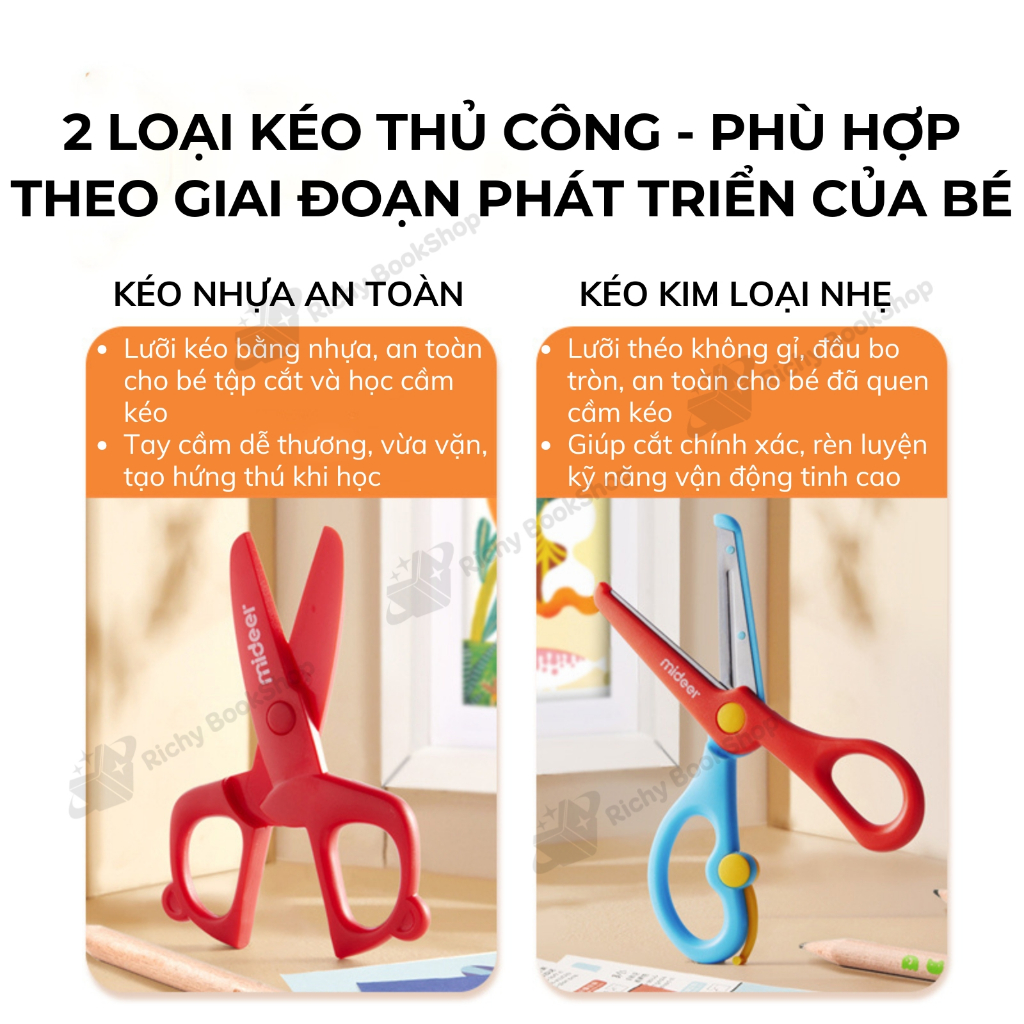 Kéo Cắt Thủ Công An Toàn Cho Bé - Mideer Craft Scissors