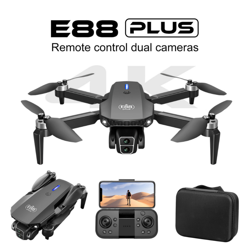 Flaycam mini giá rẻ E88 Plus, Máy bay điều khiển Bản nâng cấp mới nhất, Có 2 Camera Kép Siêu nét