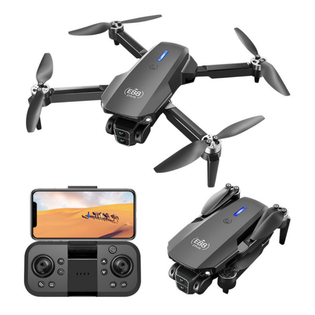 Flaycam mini giá rẻ E88 Plus, Máy bay điều khiển Bản nâng cấp mới nhất, Có 2 Camera Kép Siêu nét