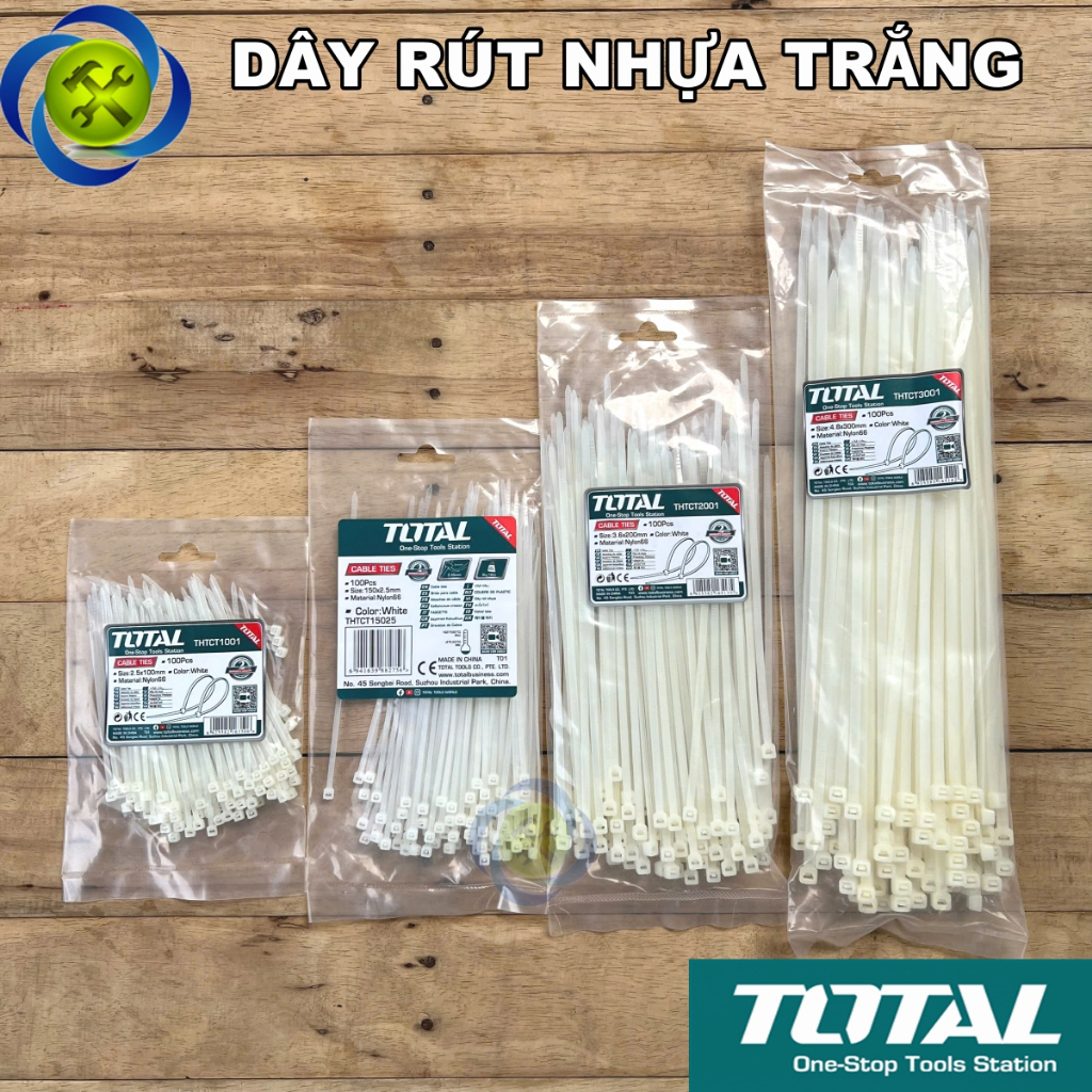 Dây Rút Nhựa Trắng TOTAL nhiều kích thước (100 cái) | Shopee Việt Nam