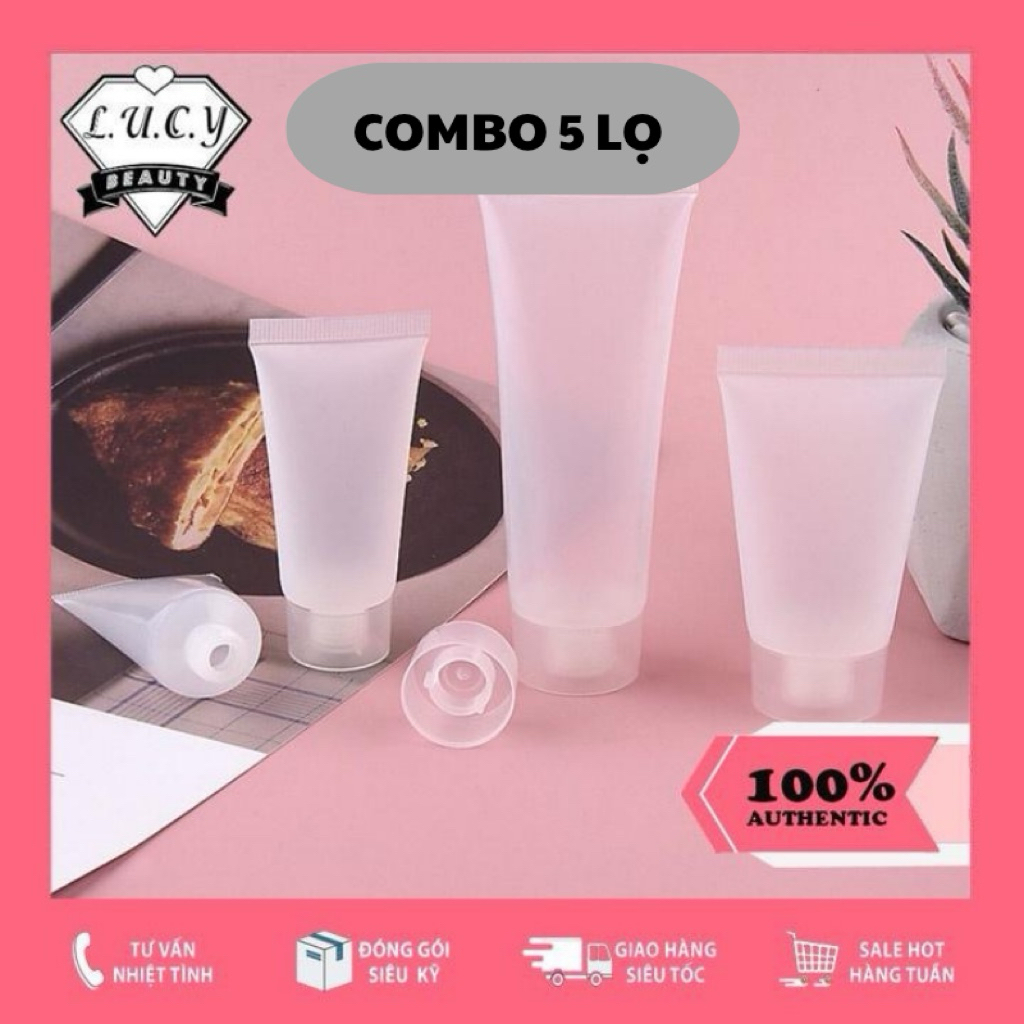 [COMBO 5 LỌ] 5ml 10ml 15ml 20ml 30ml 50ml 100ml Tuýp/Lọ/Chai Nhựa Chiết Mỹ Phẩm Đựng Dầu Gội Sửa Tắm Sữa Rửa Mặt