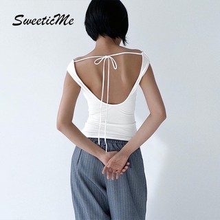 Áo hở lưng mùa hè chất thun poly co giãn Lolalalo