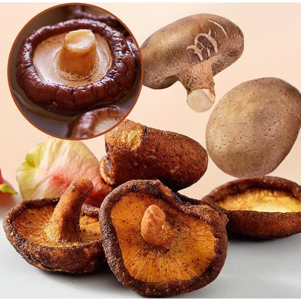 Nấm hương sấy giòn Wakamono Organic vị nguyên bản 55g/gói, không dầu, snack ăn vặt healthy giòn rụm, ăn liền ngon