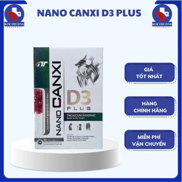 Nano Canxi D3 Plus - Bổ sung Canxi Nano, Vitamin D3 K2 MK7 - Hỗ trợ phát triển chiều cao, chắc khỏe xương - Hộp 30 viên