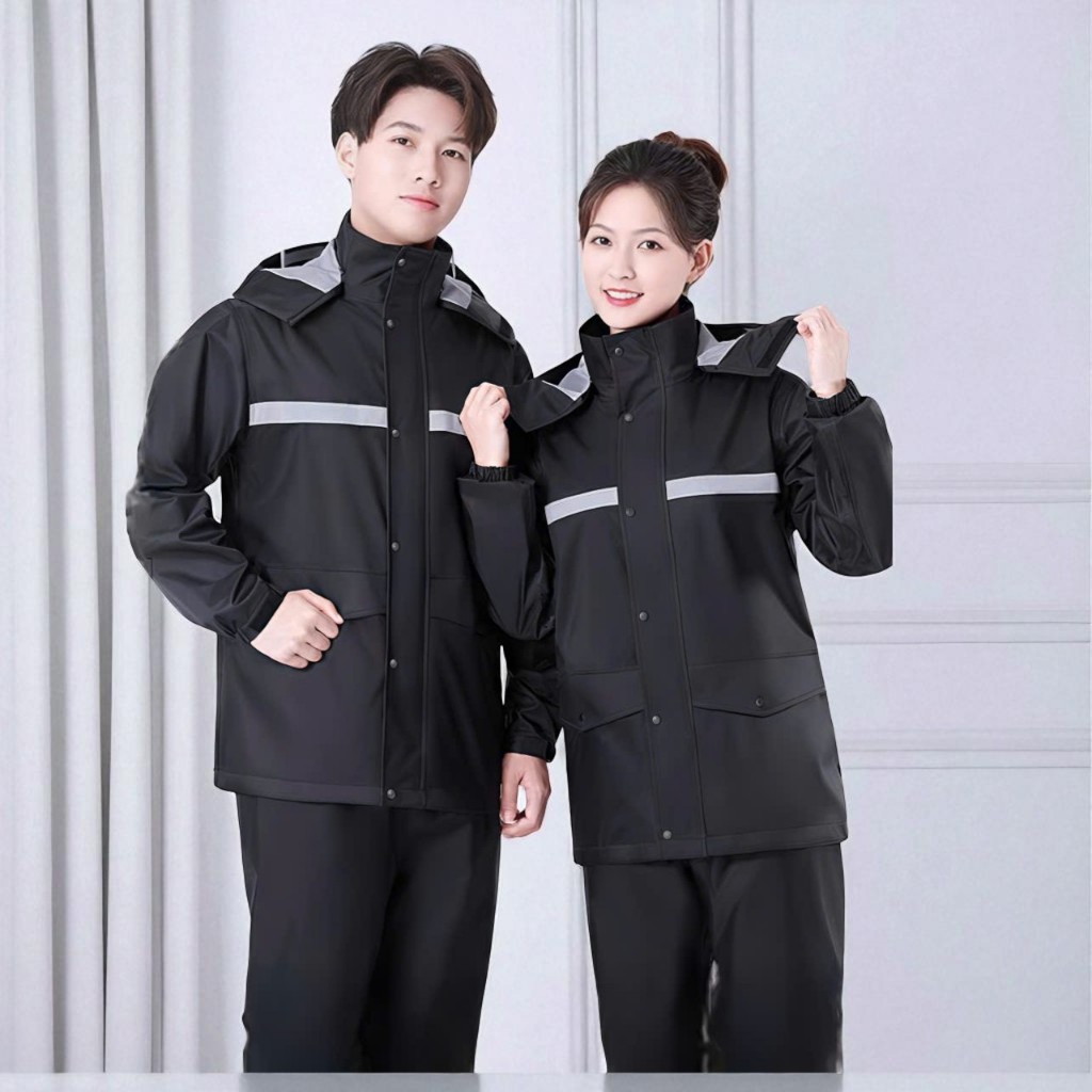 Bộ Áo Mưa Cao Cấp Có Phản Quang Vải poly Loại Vải Cực Dày Thời Trang Tiện Dụng Cho Cả Nam Và Nữ