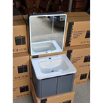 [ Giá Kho- FREE SHIP] - Bộ Tủ Lavabo - Tủ Gương Led + Sấy chất liệu chậu men sứ khung nhôm cao cấp KT80x48x48-60x48x48cm — ảnh 3