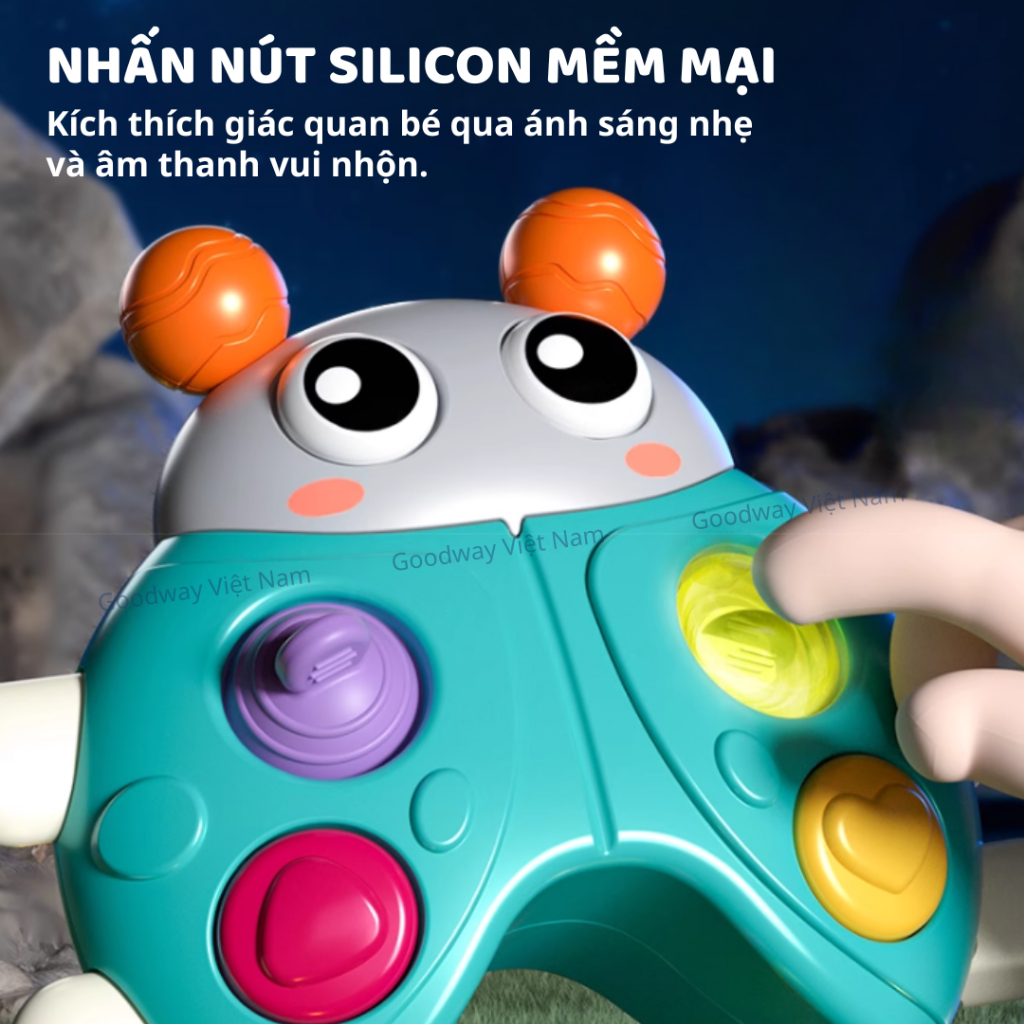 Lục Lạc Cầm Tay Cho Bé Sơ Sinh Goodway Đồ Chơi Phát Nhạc Hình Bọ Rùa Đồ Chơi Giác Quan Cho Bé