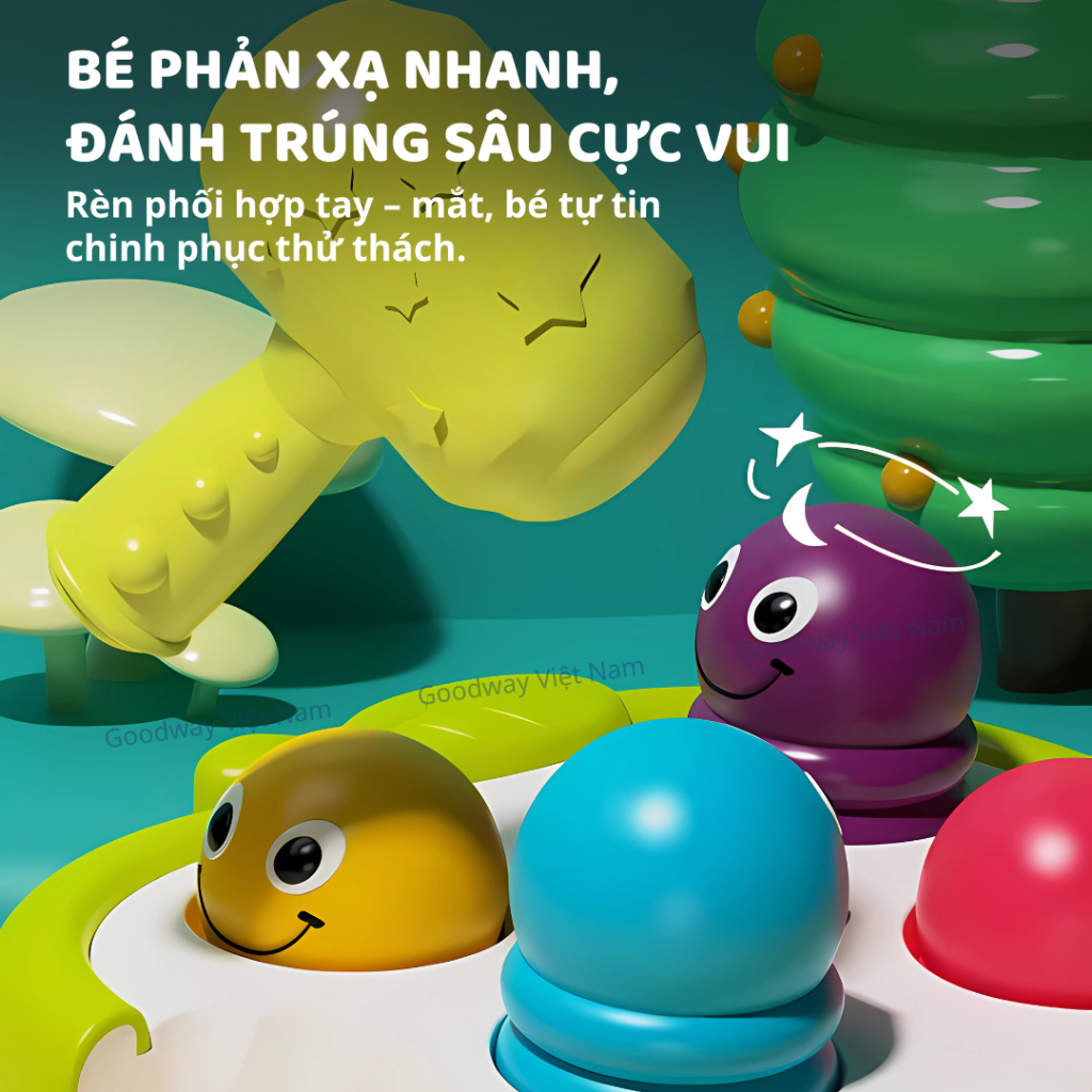 Đồ Chơi Đập Chuột, Cho Bé Goodway Whack A Insect Đồ Chơi Vận Động Tinh