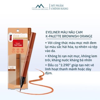 Bút kẻ mắt chống lem trôi K-Palette 1DAY TATTOO Liquid Eyeliner