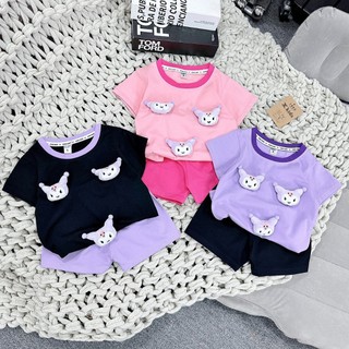 Bộ quần áo mát cho bé trai bé gái cho bé từ 10-28kg, Set cotton mát sọc kẻ 3 màu co dãn tốt nhà mesuakids68