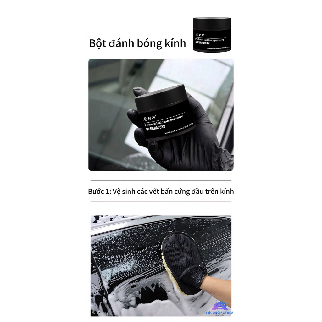 Bột đánh bóng kính ô tô loại bỏ màng dầu, đánh bóng thủy tinh pha lê
