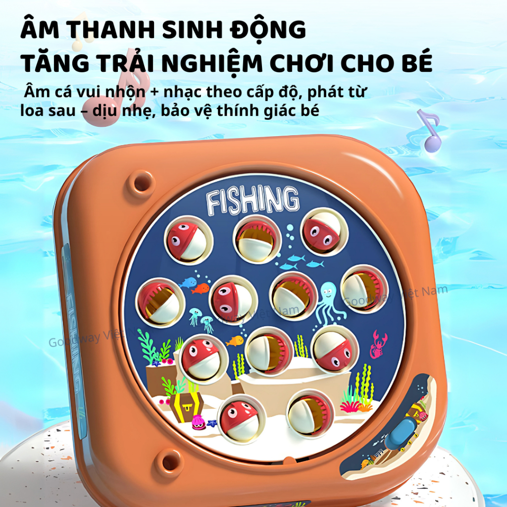 Đồ chơi câu cá mini phát nhạc cho bé Goodway Happy Fishing Game rèn phản xạ phối hợp tay mắt