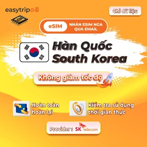 Easytripgo Korea esim Hàn Quốc Dữ liệu roaming không giới hạn | 20-50GB không chặn cài đặt nhan
