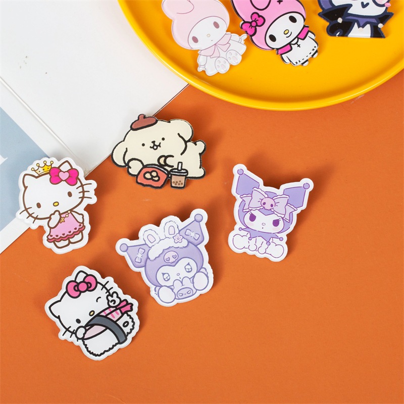 Combo 10 Huy hiệu ghim pin cài áo Mèo Kuromi  cực kì dễ thương 4cm 5cm