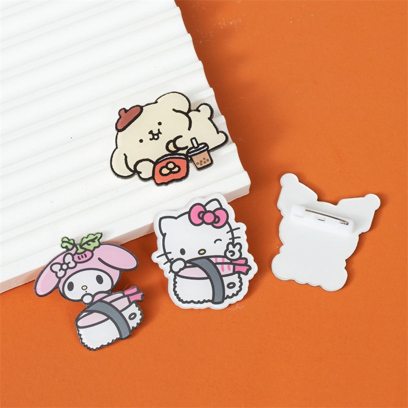 Combo 10 Huy hiệu ghim pin cài áo Mèo Kuromi  cực kì dễ thương 4cm 5cm