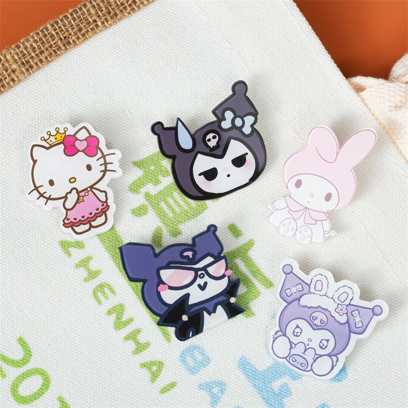Combo 10 Huy hiệu ghim pin cài áo Mèo Kuromi  cực kì dễ thương 4cm 5cm