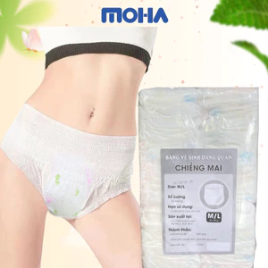 Combo 100 miếng Băng Vệ Sinh Dạng Quần Phụ Nữ Chiềng Mai hông 80-110cm( có màng bọc kháng khuẩn) Enjoy cull girl