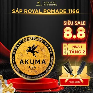 Sáp Vuốt Tóc AKUMA ROYAL POMADE 116g Giữ Nếp Đến 12h Dầu Gội Nam AKUMA CLASSIC 5gr Hương Nước Hoa