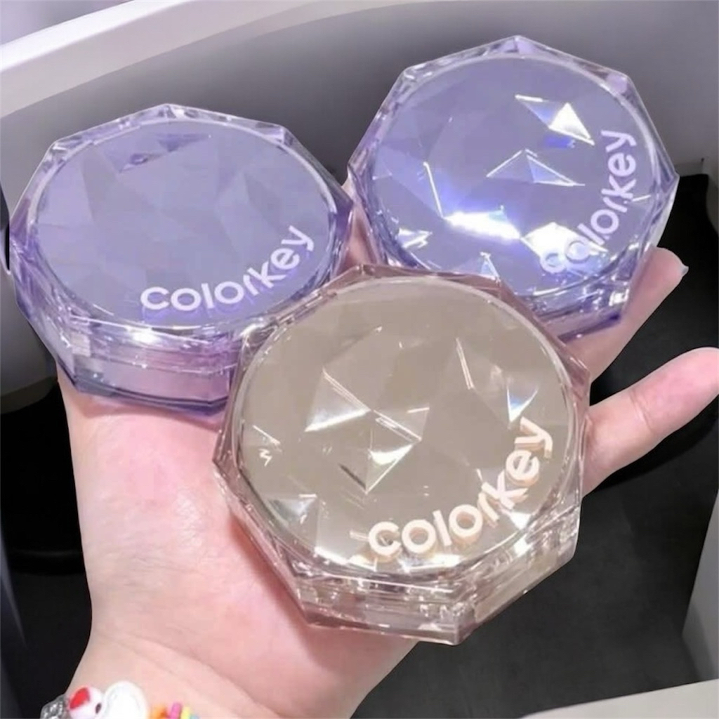 Phấn phủ bột Colorkey kim cương C01 C02  – kiềm dầu, nâng tông, làm mịn da, không lem trôi