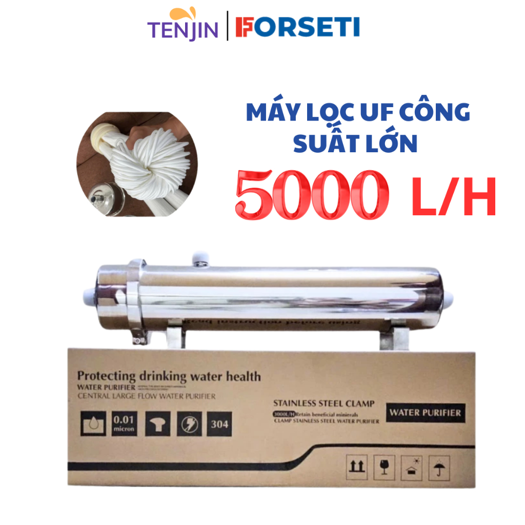 Máy Lọc Nước Sinh Hoạt Màng Siêu Lọc Công Suất Lớn 5000 Lít, Máy Lọc Nước UF Forseti Sử Dụng Sợi PVDF Siêu Dai