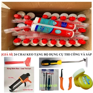 1 THÙNG 24 Chai Keo Chà Ron CAO CẤP 2 Thành Phần (TẶNG Súng Loại Tốt, Dụng cụ và Sáp)