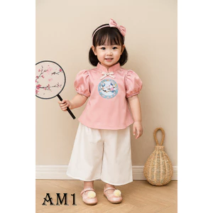 Bộ quần áo trẻ em TB399 Đồ bộ quần áo thêu hoa cho bé gái xinh xắn