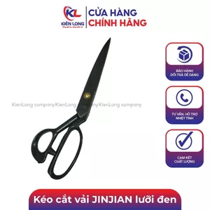 Kéo cắt vải JINJIAN lưỡi đen cao cấp, kéo may chuyên dụng, sắc bén, bền, tay cầm êm