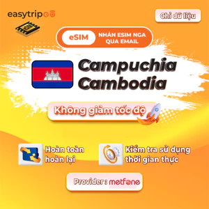 Easytripgo Cambodia esim Dữ liệu roaming không giới hạn | 0.5-1GB /Ngày không chặn cài đặt nhan