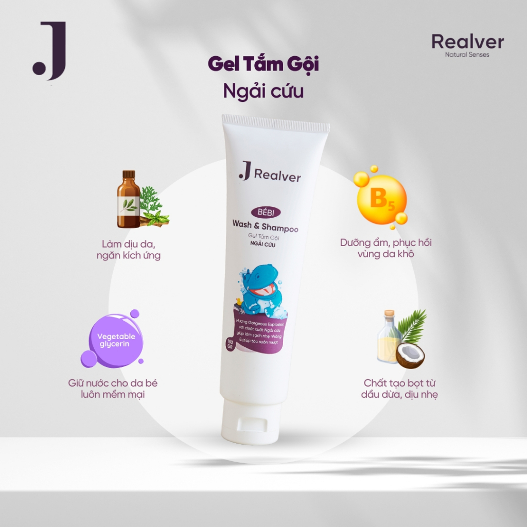 Gel tắm gội cho bé - BÉBI hương Gorgeous Explosion 150g-Chiết xuất từ Ngải cứu, tắm gội 2in1 an toàn