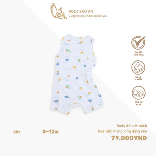 Honey (0-12M) Bộ body đùi sát nách sơ sinh chất vải mềm mại, thoáng mát có nút bấm vai cao cấp dành cho bé trai bé gái
