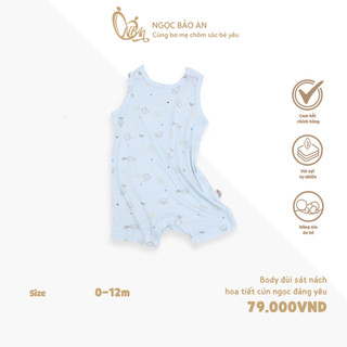 Honey (0-12M) Bộ body đùi sát nách sơ sinh chất vải mềm mại, thoáng mát có nút bấm vai cao cấp dành cho bé trai bé gái