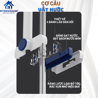 Cây lau nhà tự vắt bàn lau inox lớn 42x15 cm gọn nhẹ dễ dùng, chổi lau nhà cỡ lớn kèm miếng lau