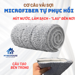 Cây lau nhà tự vắt bàn lau inox lớn 42x15 cm gọn nhẹ dễ dùng, chổi lau nhà cỡ lớn kèm miếng lau