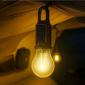 ĐÈN LED NĂNG LƯỢNG MẶT TRỜI CÓ MÓC TREO SIÊU SÁNG - Sạc USB, đèn lều, đèn dã ngoại, chống mất điện, bền bỉ