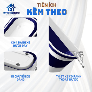 Xô nước, chậu nước gấp gọn, đa năng vệ sinh nhà cửa, giặt cây lau nhà, chùi kính tiết kiệm diện tích